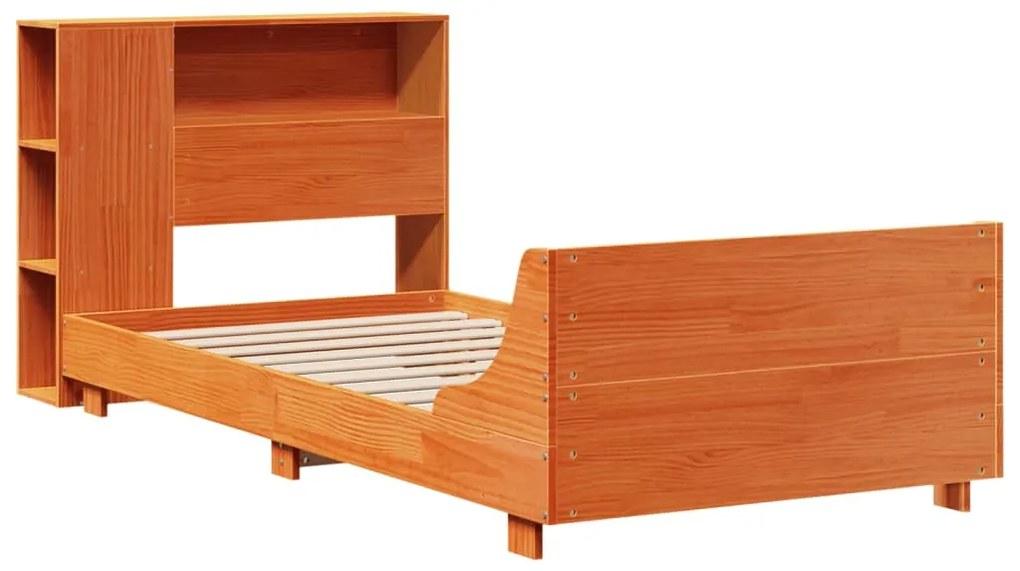 Cama sem colchão 90x200 cm pinho maciço castanho-mel