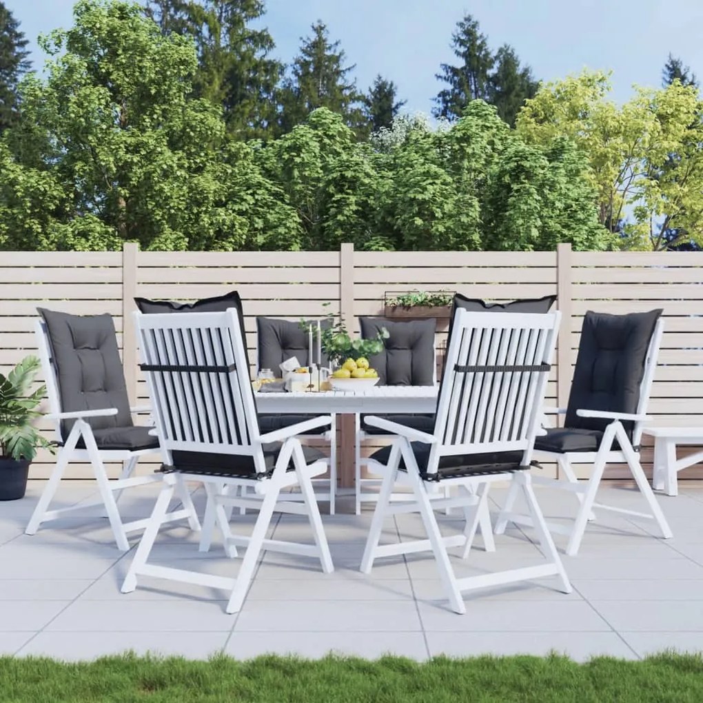 vidaXL Almofadões para cadeiras altas de jardim 6 pcs tecido antracite