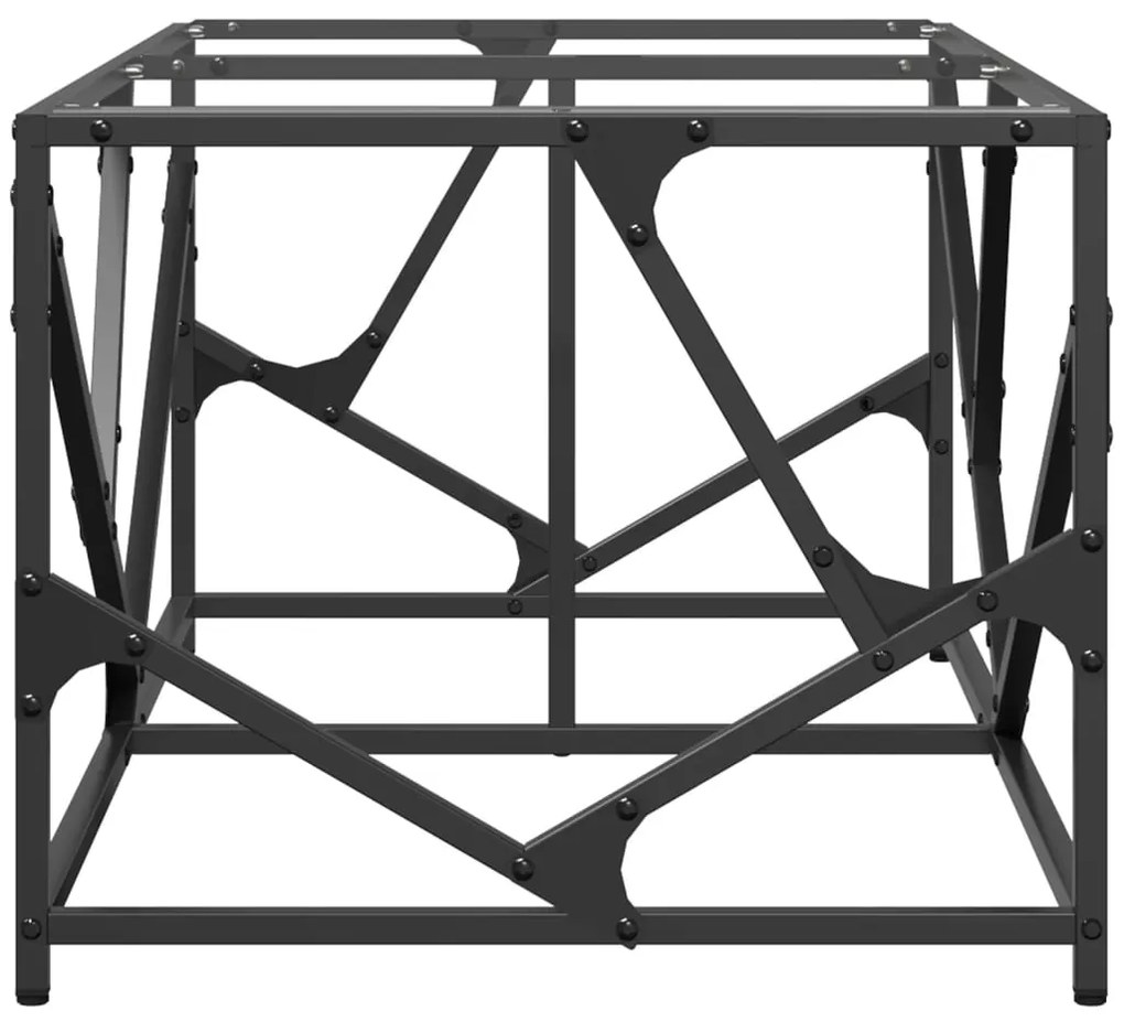 Mesa de centro c/ topo em vidro transparente 98,5x50x41 cm aço