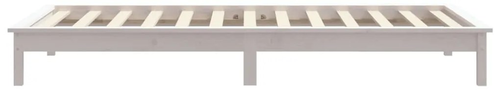 Estrutura de cama 90x200 cm pinho maciço branco