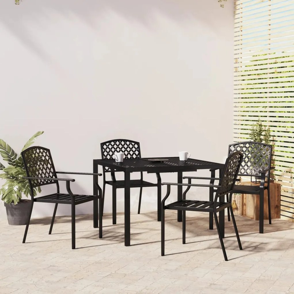vidaXL 5 pcs conjunto de jantar para jardim aço antracite