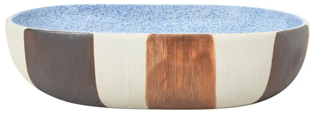 Lavatório de bancada oval 59x40x14 cm cerâmica multicor