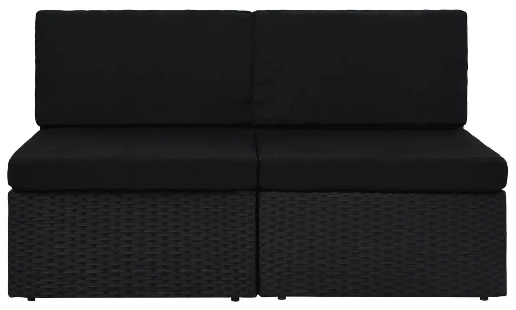 Sofá seccional de 2 lugares vime PE preto