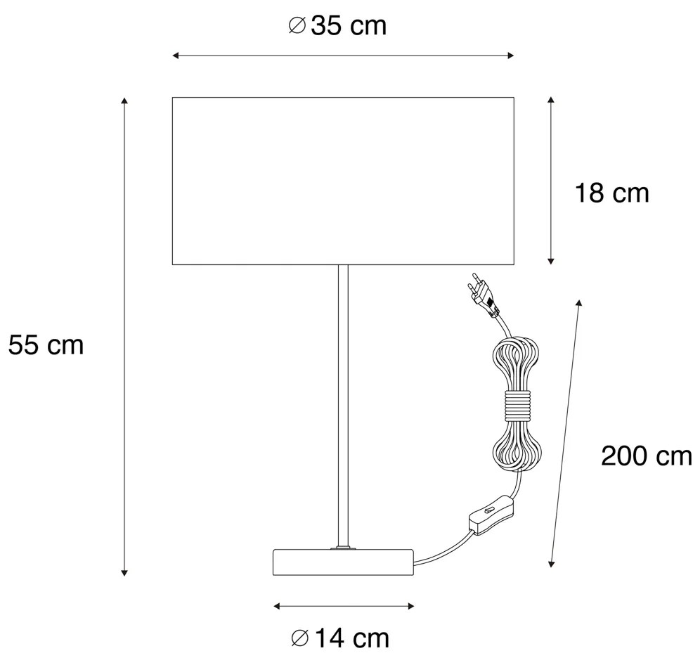 Candeeiro de Mesa Latão com Abajur de Veludo Oval Verde 35cm - Simplo