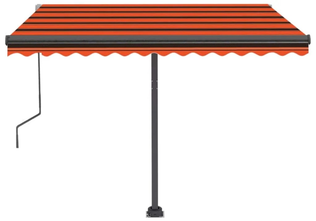 Toldo automático independente 300x250 cm laranja e castanho