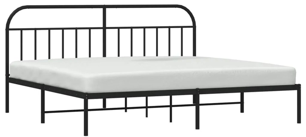 Estrutura de cama com cabeceira 200x200 cm metal preto