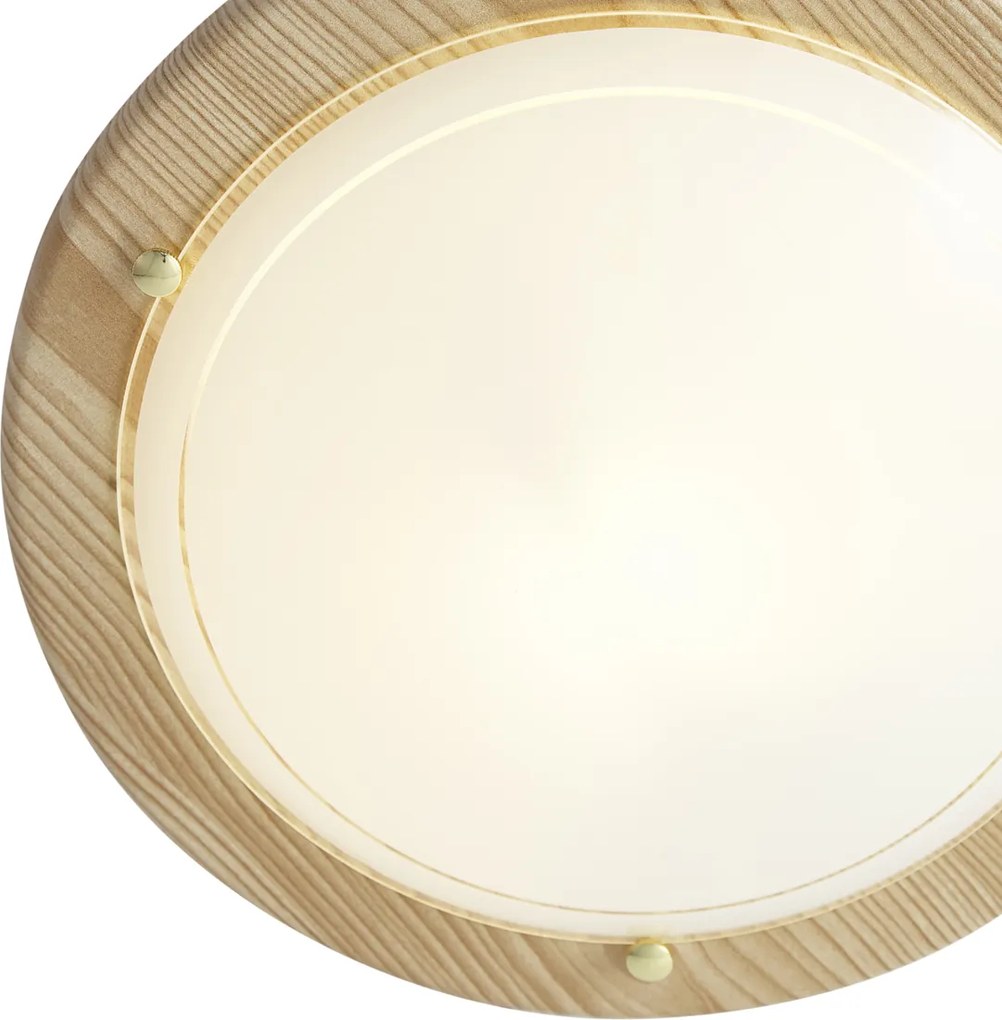 Plafon Clássico Natural com Vidro Branco - Mesiac