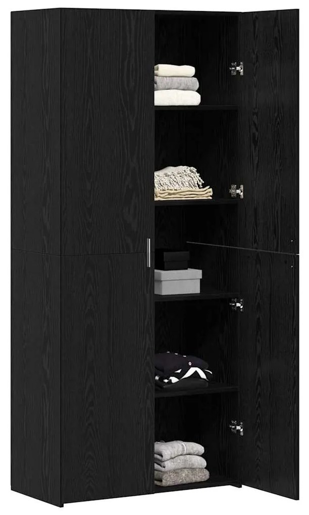 Buffet Alta Carvalho Preto 40x42.5x185 cm Madeira de Engenharia