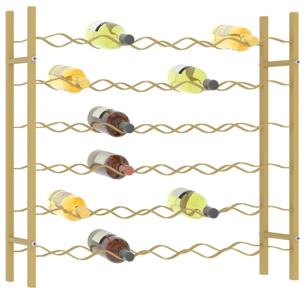 Garrafeira para 36 garrafas metal dourado