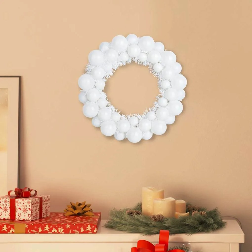 vidaXL Guirlandas de Bolas de Natal 2 pcs Branco 33 x 33 x 7 cm
