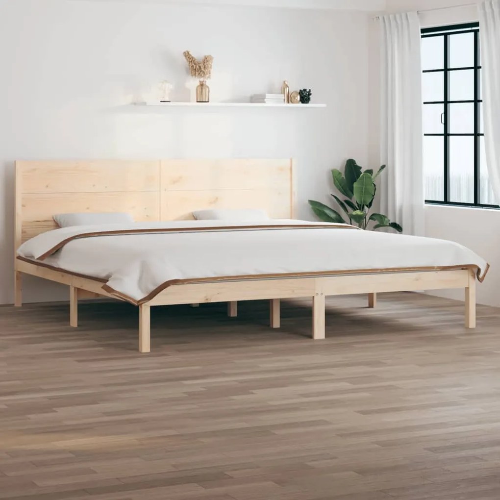 vidaXL Cama sem colchão 200x200 cm madeira de pinho maciça