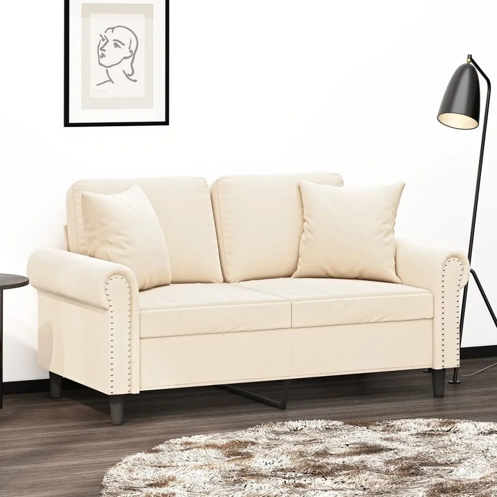 vidaXL Almofadas decorativas 2 pcs 40x40 cm veludo cor creme