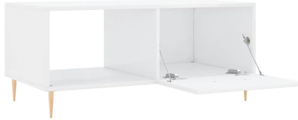 Mesa de centro 90x50x40 cm madeira processada branco brilhante