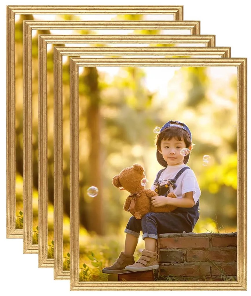 vidaXL Molduras para parede 5 pcs 40x50 cm MDF dourado