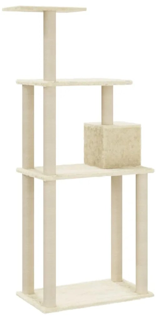 Árvore para gatos c/ postes arranhadores sisal 147 cm cor creme