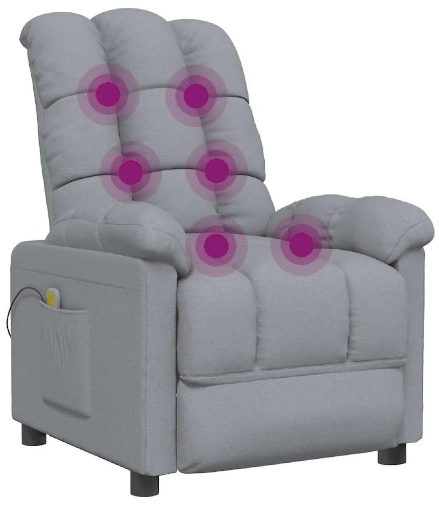 Poltrona de massagens tecido cinzento-claro