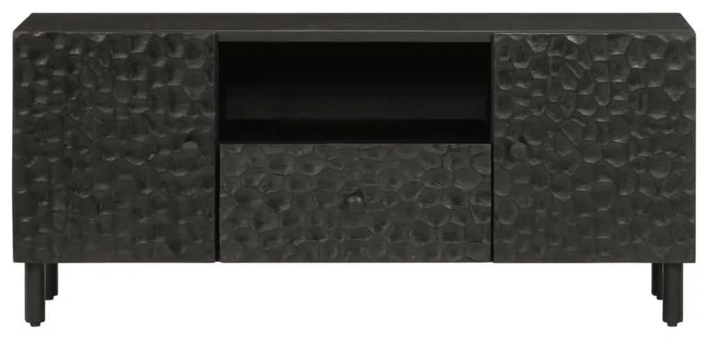 Móvel de TV 105x33x46 cm madeira de mangueira maciça preto