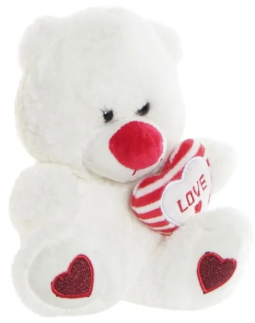 Peluche Dkd Home Decor Vermelho Poliéster Branco (15 X 15 X 20 cm)