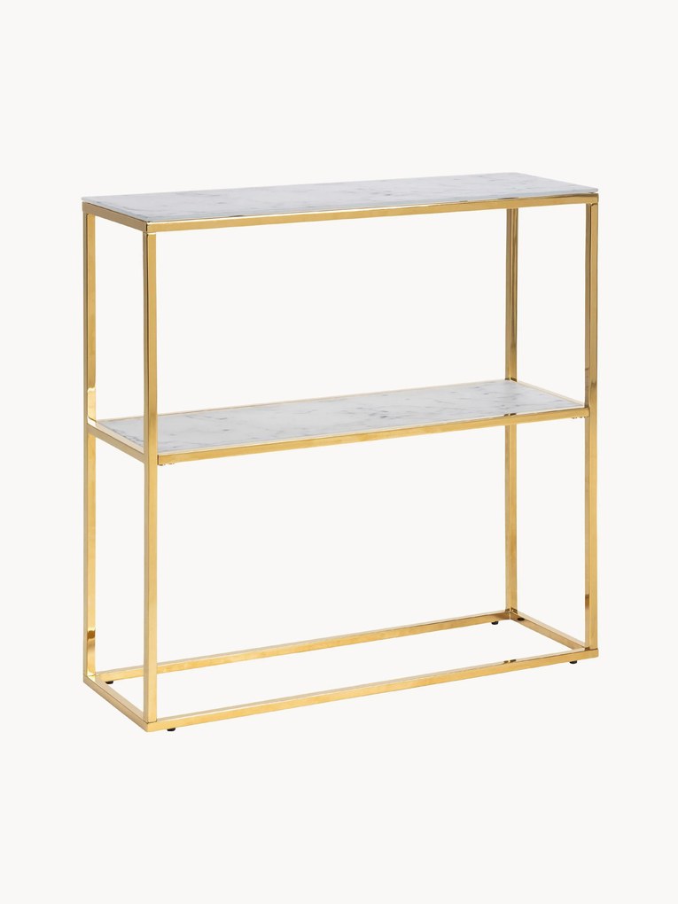 Shelf Unit Aruba with Marble Look Glass Shelves