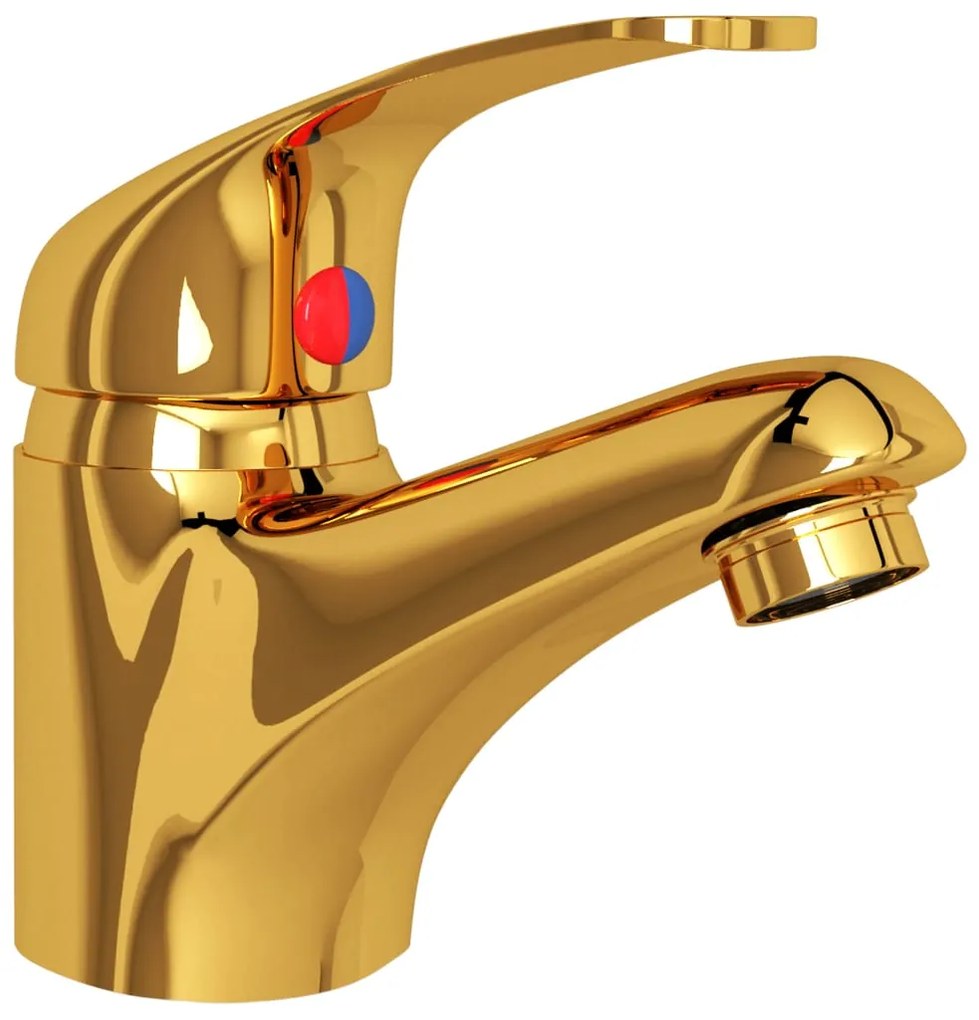 Torneira misturadora de lavatório 13x10 cm dourado