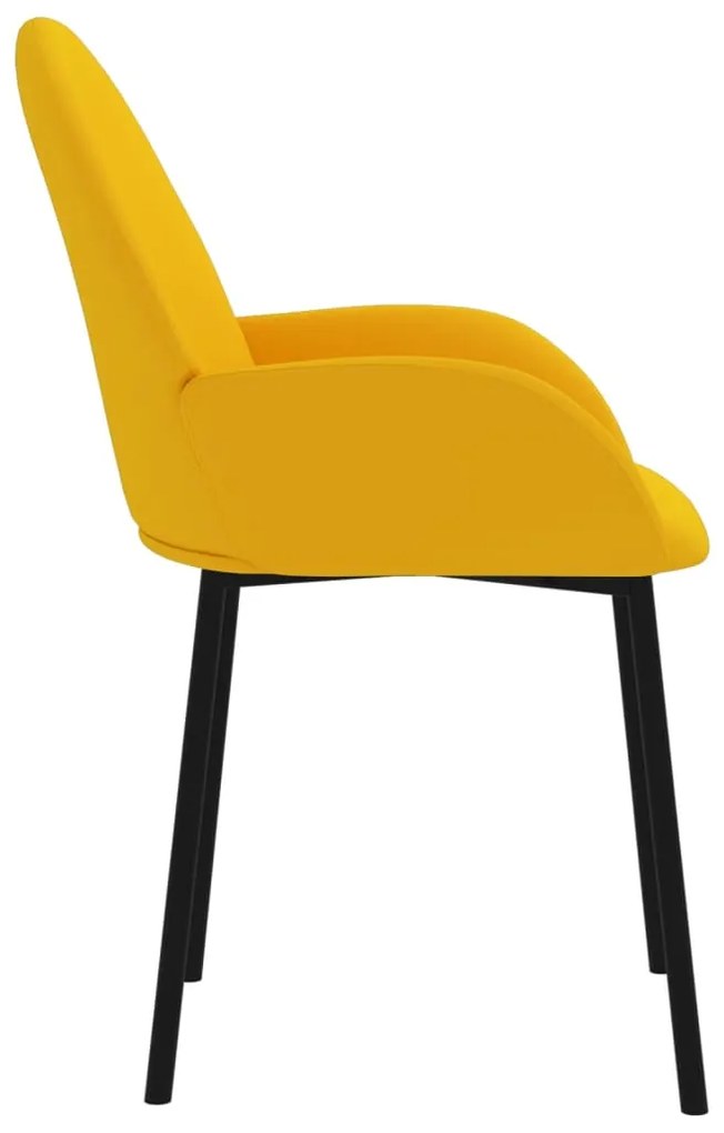 Cadeiras de jantar 2 pcs veludo amarelo