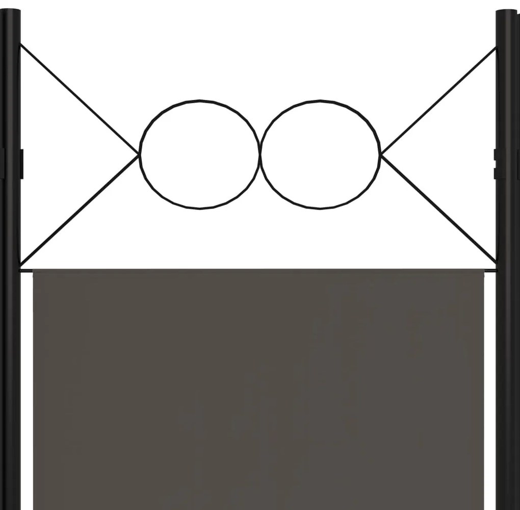 Divisória de quarto com 5 painéis 200x180 cm antracite
