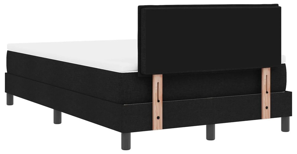 Cama Box com Colchão & Luz LED Preta 120x190 cm Tecido