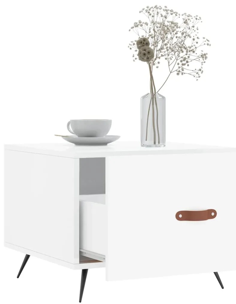 Mesas de centro 2 pcs 50x50x40 cm branco brilhante
