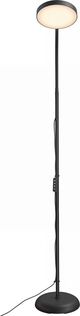 Candeeiro de pé LED com regulador de intensidade 22 x 22 x 170 cm, candeeiro de leitura giratório a 360°, para sala de esta, preto