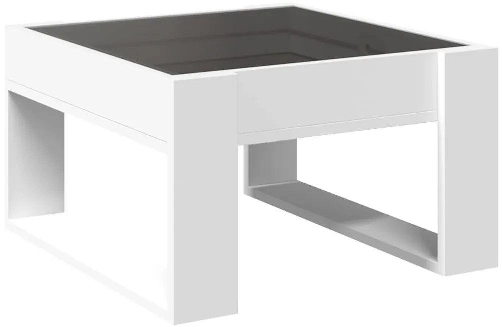 Mesa de centro luzes LED Infinity 50x53x30 cm branco