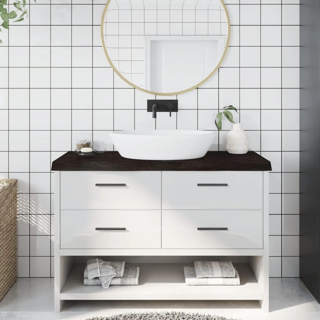 vidaXL Bancada p/ WC 120x50x(2-6)cm madeira tratada maciça castanho