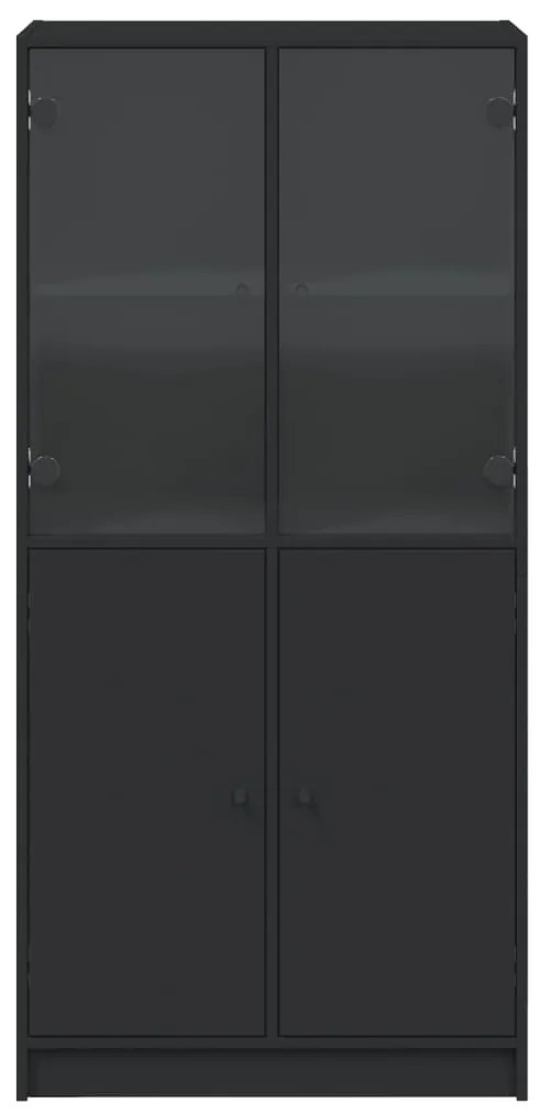 Armário alto c/ portas 68x37x142 cm derivados de madeira preto