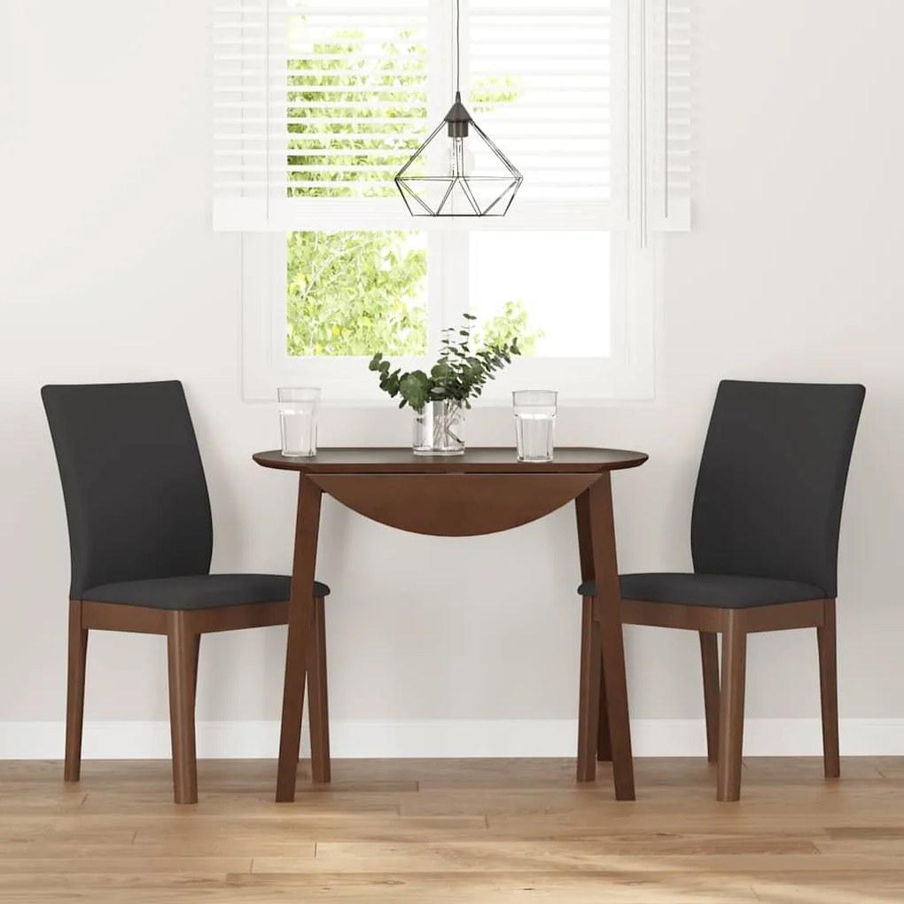 Cadeiras de jantar com almofadões 2 pcs madeira maciça castanho