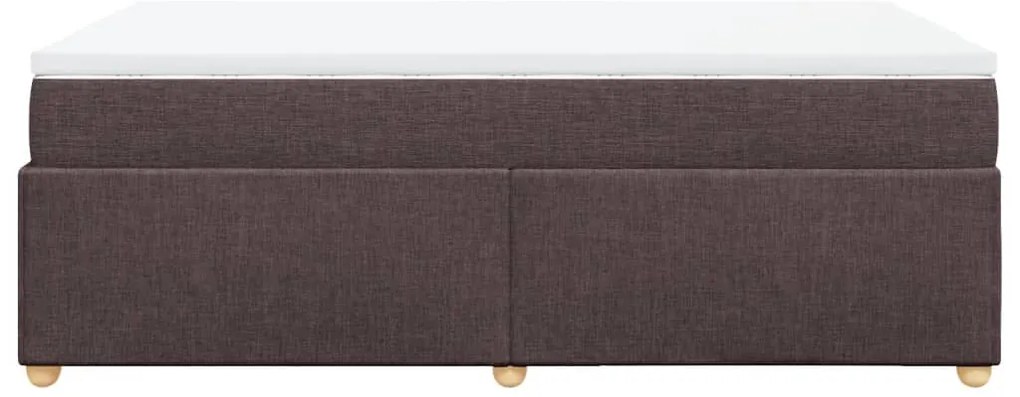 Cama boxspring com colchão 120x190 cm tecido castanho-escuro
