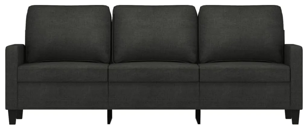 Sofá de 3 lugares tecido 180 cm preto