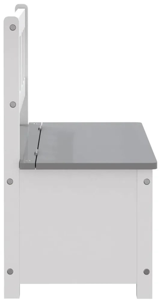 Banco de arrumação infantil 60x30x55 cm MDF branco e cinzento