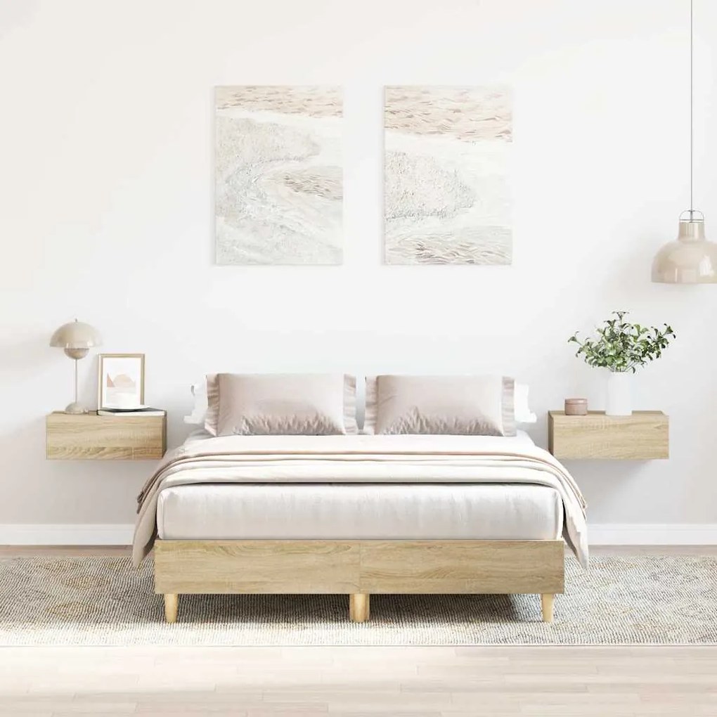 Estrutura cama sem colchão 120x200 cm carvalho sonoma
