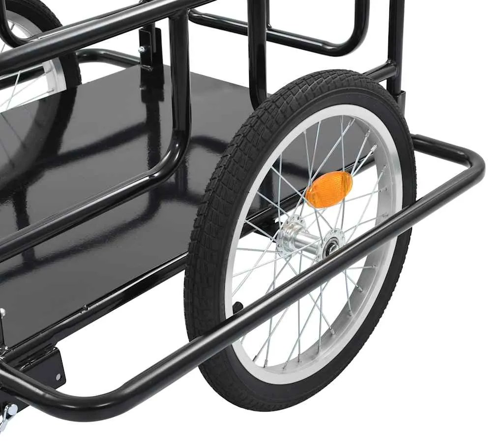 Reboque para bicicleta 130x73x48,5 cm aço preto