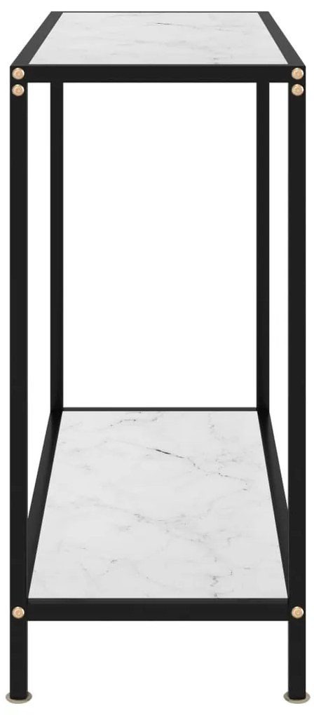Mesa consola 80x35x75 cm vidro temperado branco