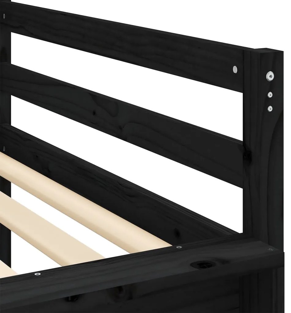 Cama alta para criança com torre 80x200 cm pinho maciço azul