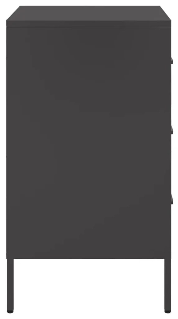 Mesas de cabeceira 2 pcs 36x39x68 cm aço preto
