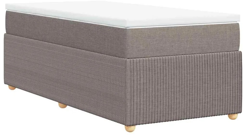 Cama com molas/colchão 90x200 cm tecido castanho-acinzentado