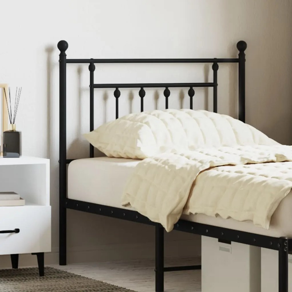 vidaXL Cabeceira de cama 80 cm metal preto