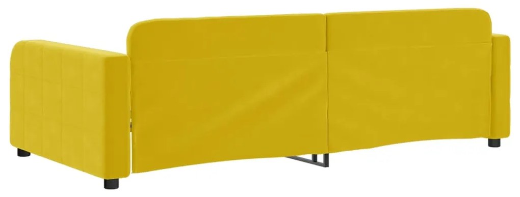 Sofá-cama 90x200 cm veludo amarelo