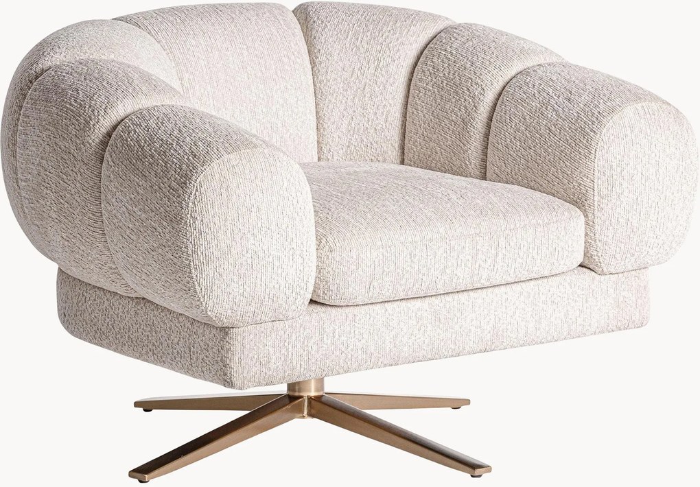 Poltrona giratória em chenille Elise