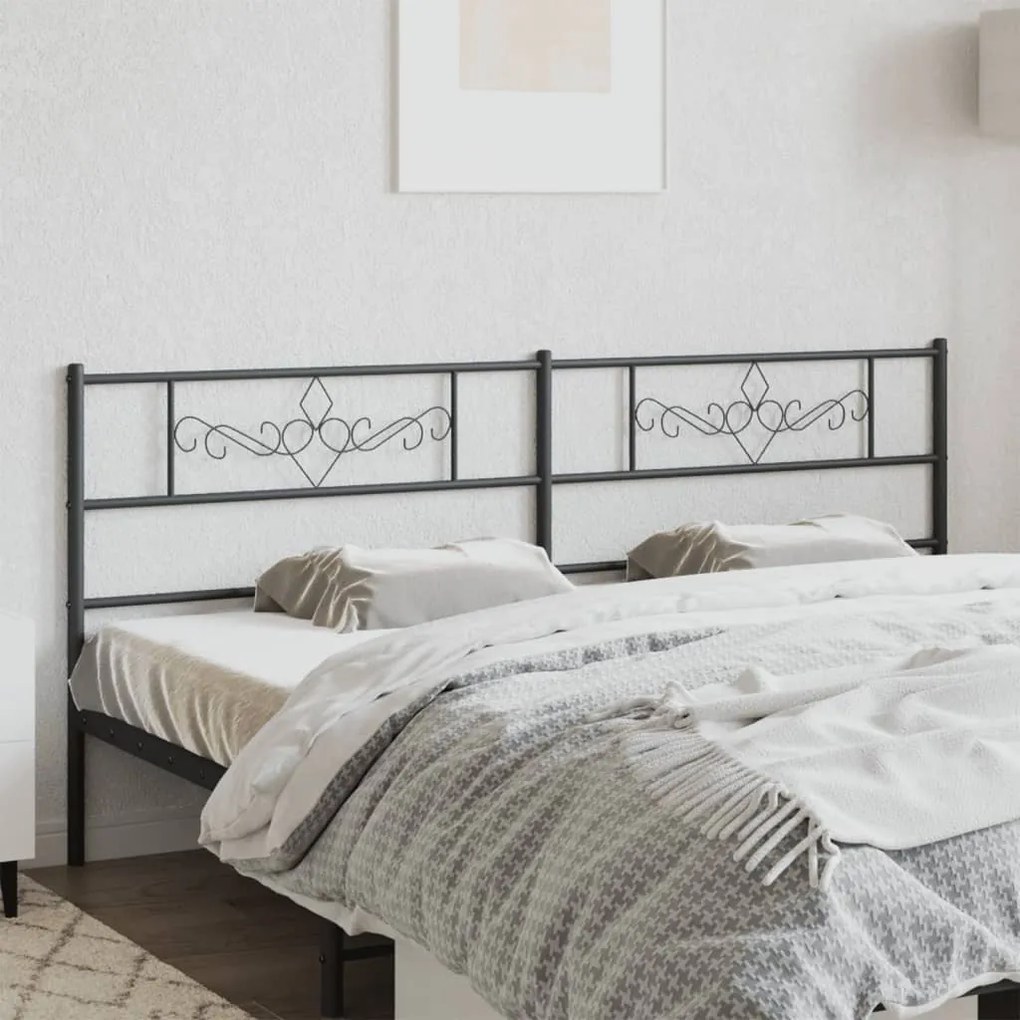 Cabeceira de cama 193 cm metal preto