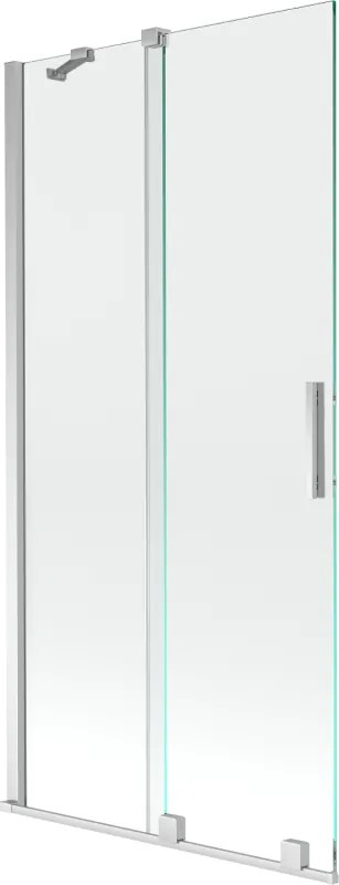 Mexen Velar divisória de chuveiro deslizante de 2 painéis 95 x 150 cm, transparente, cromado - 896-095-000-01-01