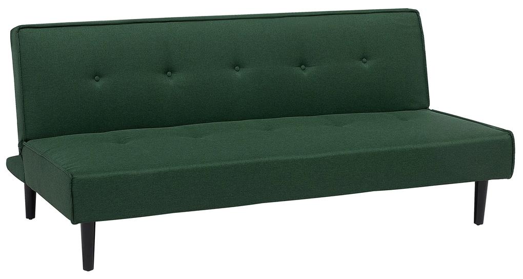 Sofá-cama de 3 lugares em tecido verde escuro VISBY Beliani