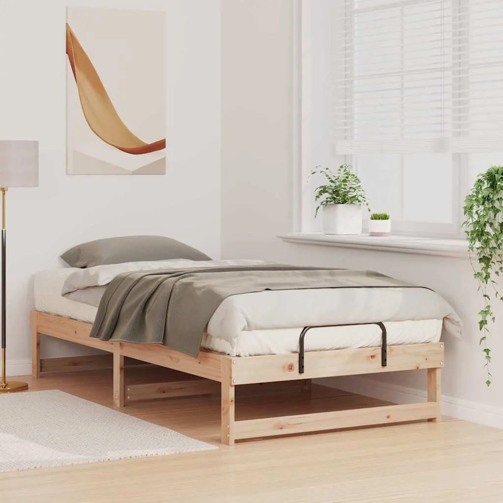 Estrutura de Cama com Alças Castanho 90 x 200 cm