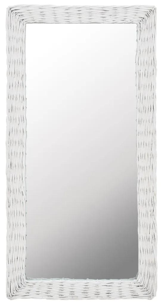 246842 vidaXL Espelho em vime branco 50x100 cm